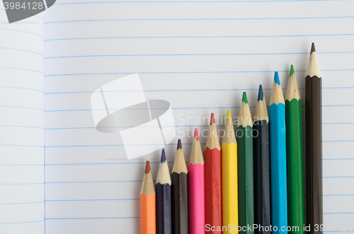 Image of Colored pencils and paper