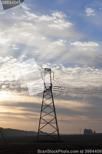 Image of High-voltage power poles