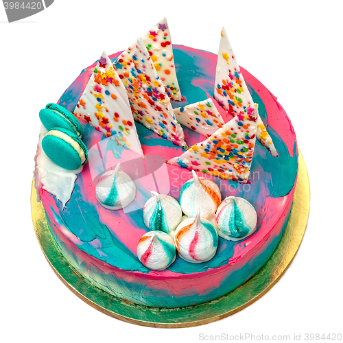 Image of Birthday Vibrant Cake with Colorful Sprinkles