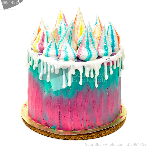Image of Birthday Vibrant Cake with Colorful Sprinkles