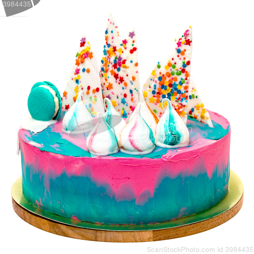 Image of Birthday Vibrant Cake with Colorful Sprinkles
