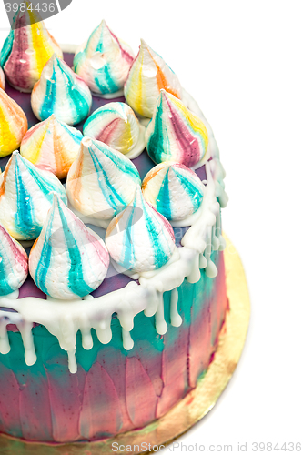 Image of Birthday Vibrant Cake with Colorful Sprinkles
