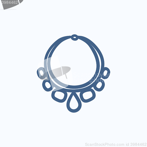 Image of Necklace with gems sketch icon.