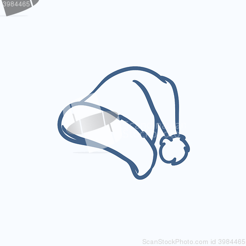 Image of Santa hat sketch icon.