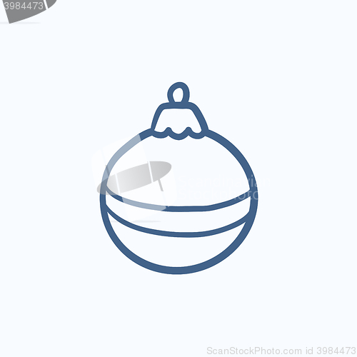 Image of Christmas-tree decoration sketch icon.