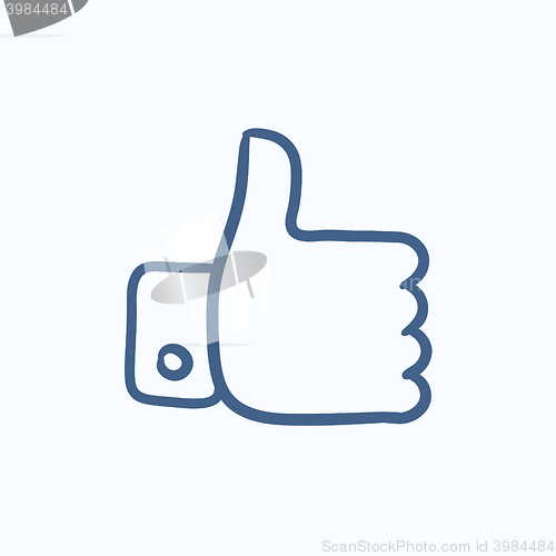 Image of Thumb up sketch icon.