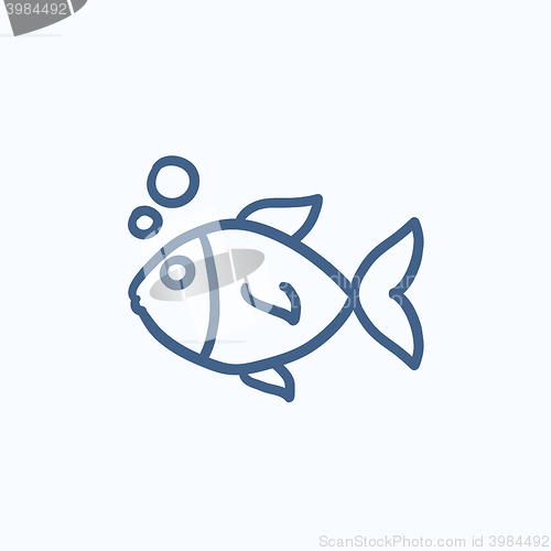 Image of Small fish sketch icon.