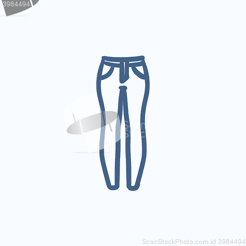 Image of Female jeans sketch icon.