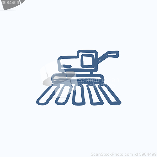 Image of Combine harvester sketch icon.