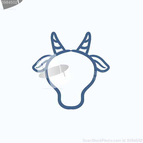 Image of Cow head sketch icon.