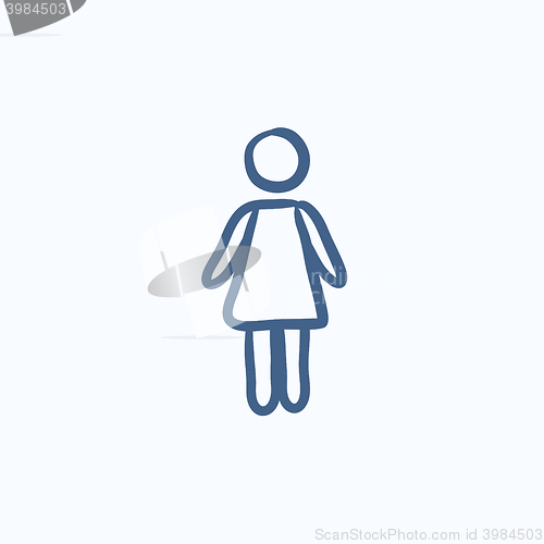 Image of Business woman sketch icon.