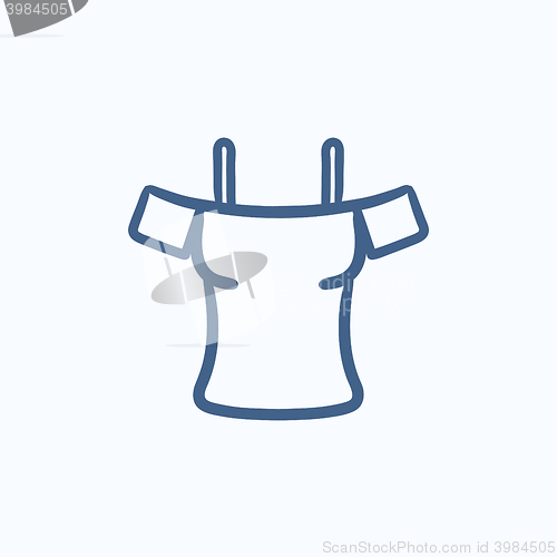 Image of Female shirt sketch icon.