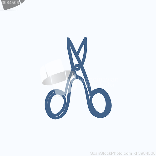 Image of Nail scissors sketch icon.