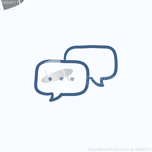 Image of Speech squares sketch icon.