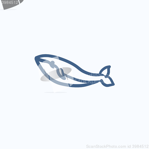 Image of Whale sketch icon.