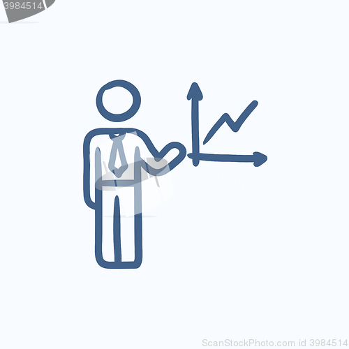 Image of Business report sketch icon.