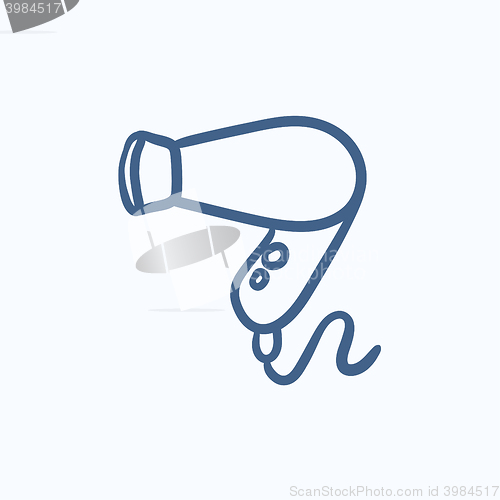 Image of Hair dryer sketch icon.