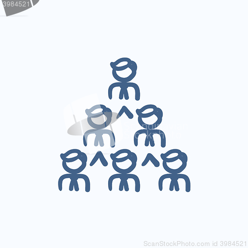 Image of Business pyramid  sketch icon.