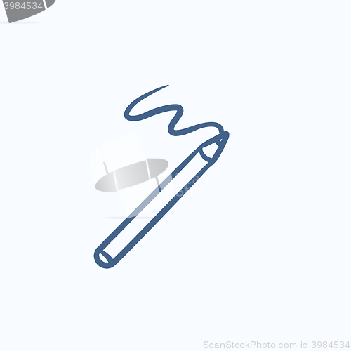 Image of Cosmetic pencil and stroke sketch icon.