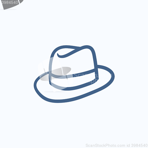 Image of Fedora hat sketch icon.