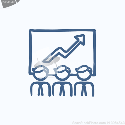 Image of Business growth sketch icon.