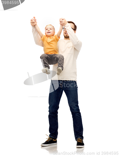 Image of father with son playing and having fun