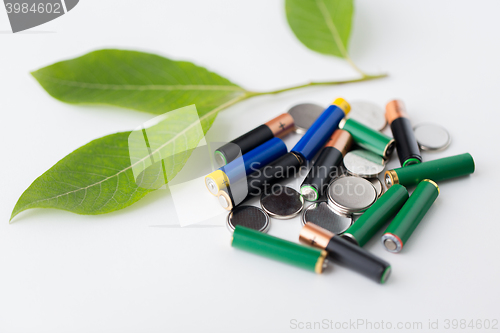 Image of close up of green alkaline batteries