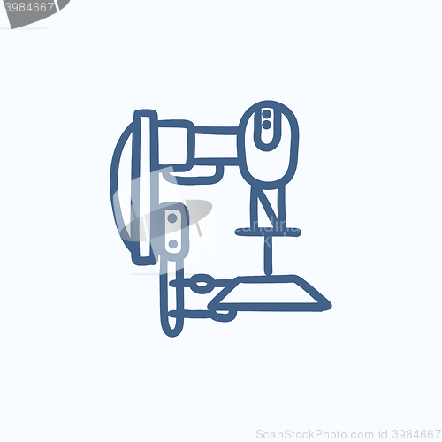 Image of Industrial automated robot sketch icon.