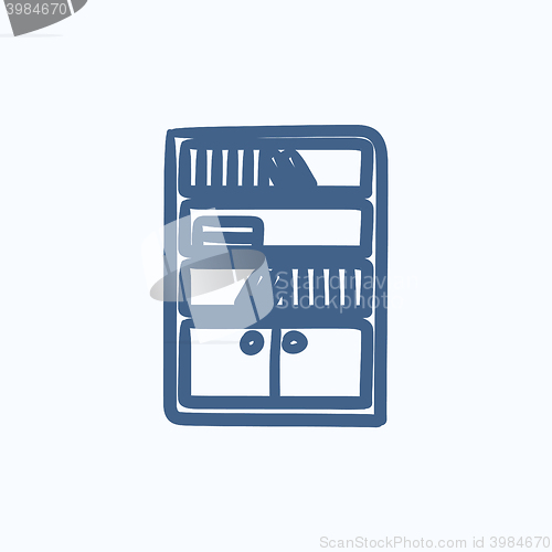 Image of Bookcase sketch icon.