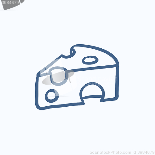 Image of Piece of cheese sketch icon.