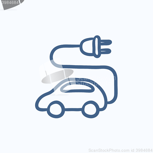 Image of Electric car sketch icon.