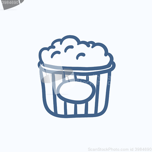 Image of Popcorn sketch icon.