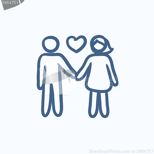 Image of Couple in love sketch icon.