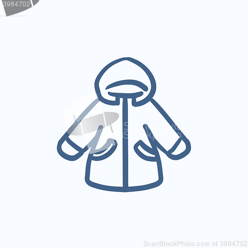 Image of Winter jacket sketch icon.