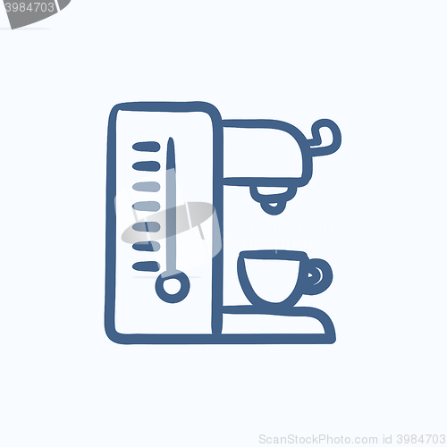 Image of Coffee maker sketch icon.