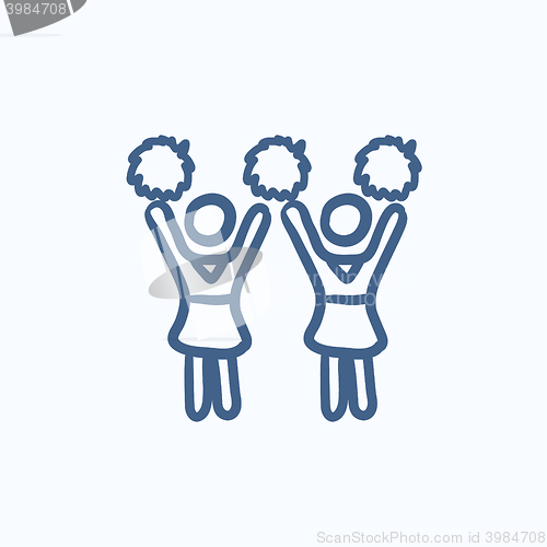 Image of Cheerleaders sketch icon.