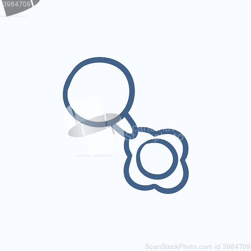 Image of Baby rattle sketch icon.
