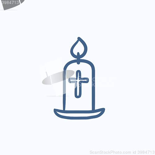 Image of Easter candle sketch icon.