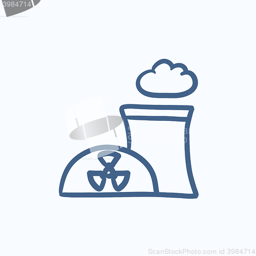 Image of Nuclear power plant sketch icon.