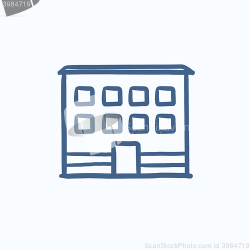 Image of Office building sketch icon.