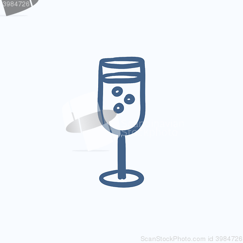 Image of Glass of champagne sketch icon.