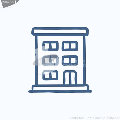 Image of Residential building sketch icon.