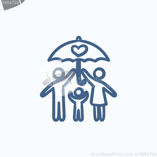 Image of Family insurance sketch icon.