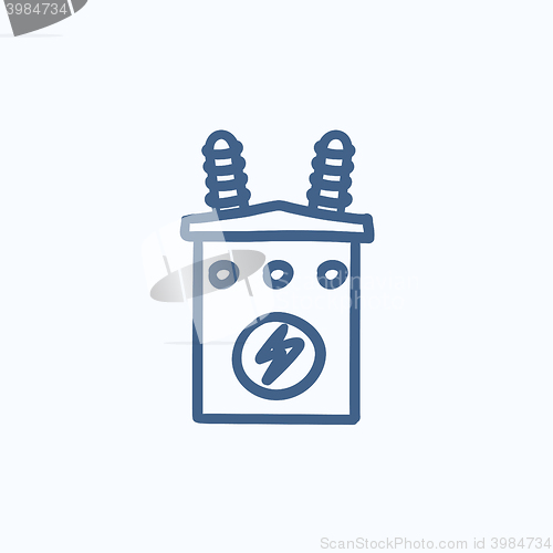 Image of High voltage transformer sketch icon.