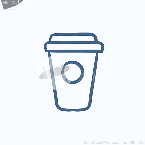 Image of Disposable cup sketch icon.