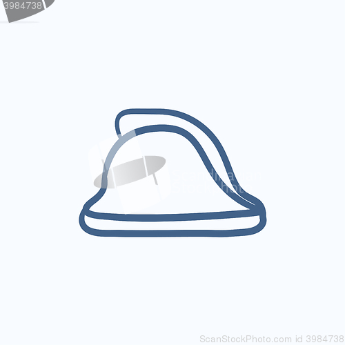 Image of Firefighter helmet sketch icon.