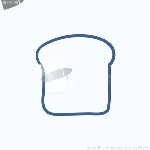 Image of Single slice of bread sketch icon.