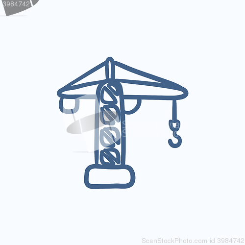 Image of Construction crane sketch icon.