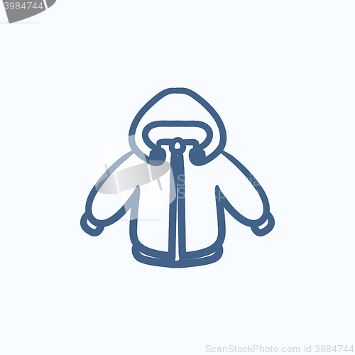Image of Winter jacket sketch icon.