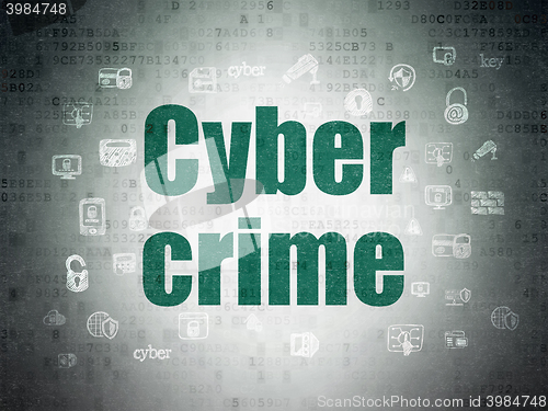 Image of Safety concept: Cyber Crime on Digital Data Paper background